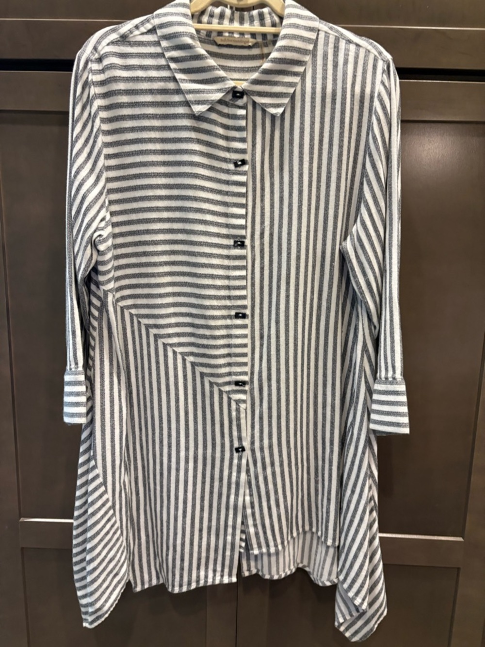 Soft Surroundings Asymmetrical Striped Tunic Top, XL